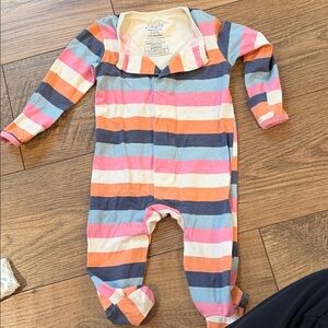 Magnetic me Kids Striped Footed One-Piece in Pink, Orange & Blue 3-6 month